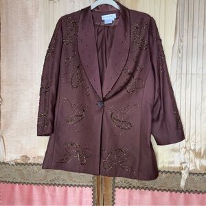 Blue Ice Two Piece Sparkle Blazer and Skirt.